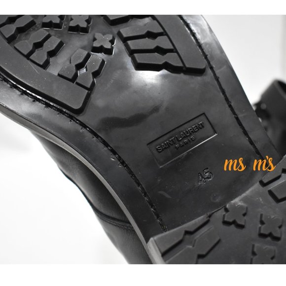 NIB Saint Laurent YSL stud buckle Leather boots - Picture 7 of 9